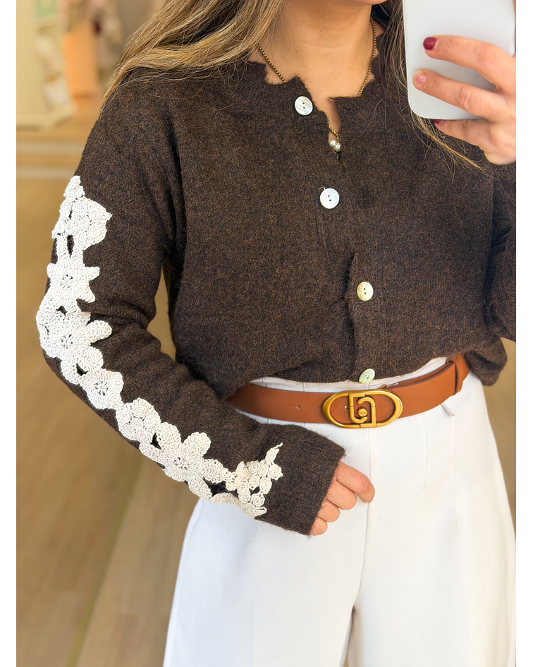 CARDIGÃ MALHA CROCHET