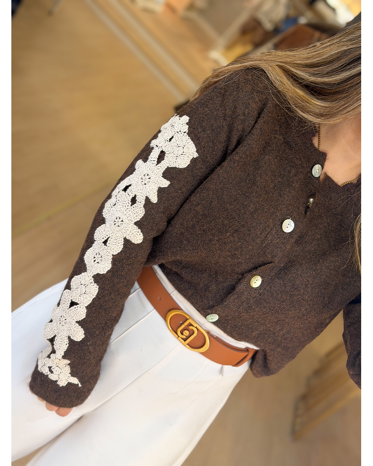 CARDIGÃ MALHA CROCHET