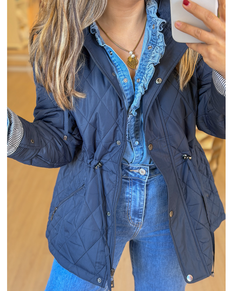 CASACO ACOLCHOADO LEVE AZUL