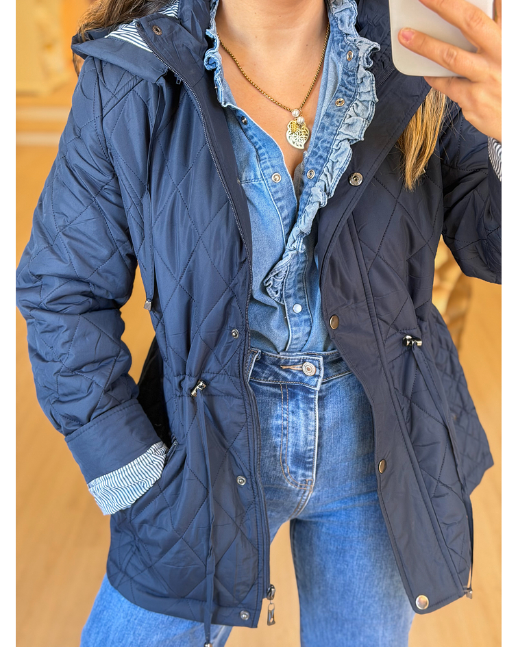 CASACO ACOLCHOADO LEVE AZUL