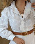 CAMISA BRANCA COM BORDADOS