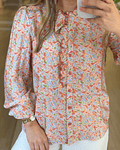 BLUSA FLORAL COM FOLHO