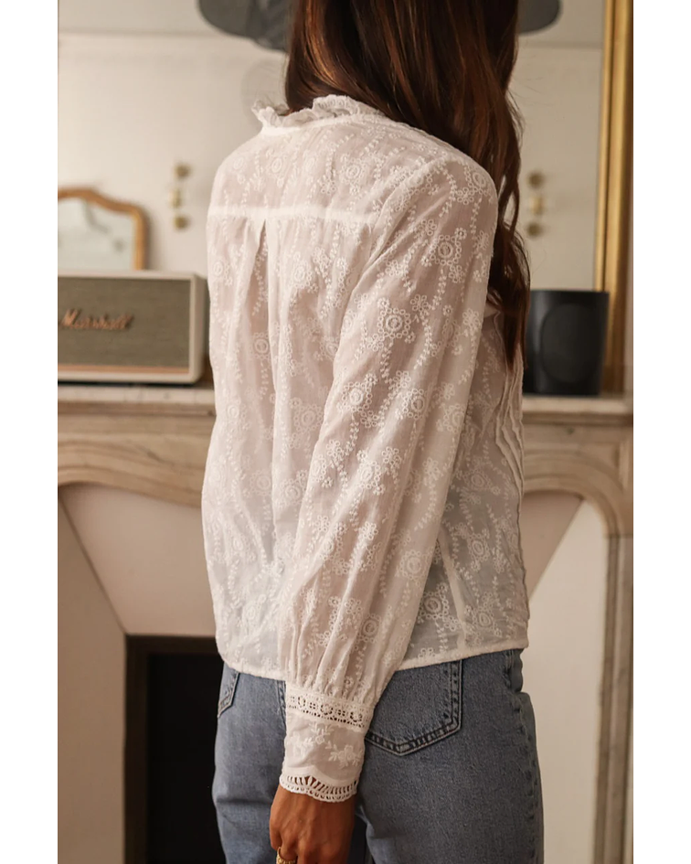 CAMISA BEGE BORDADA