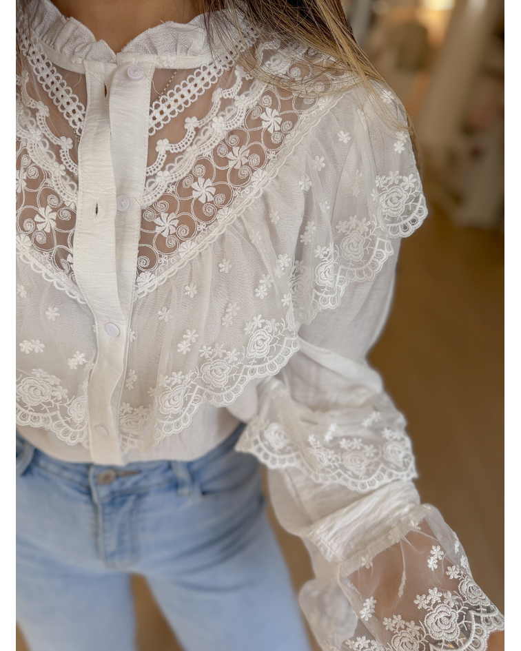CAMISA COM PORMENORES RENDA