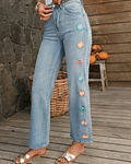 JEANS FLORES BORDADAS