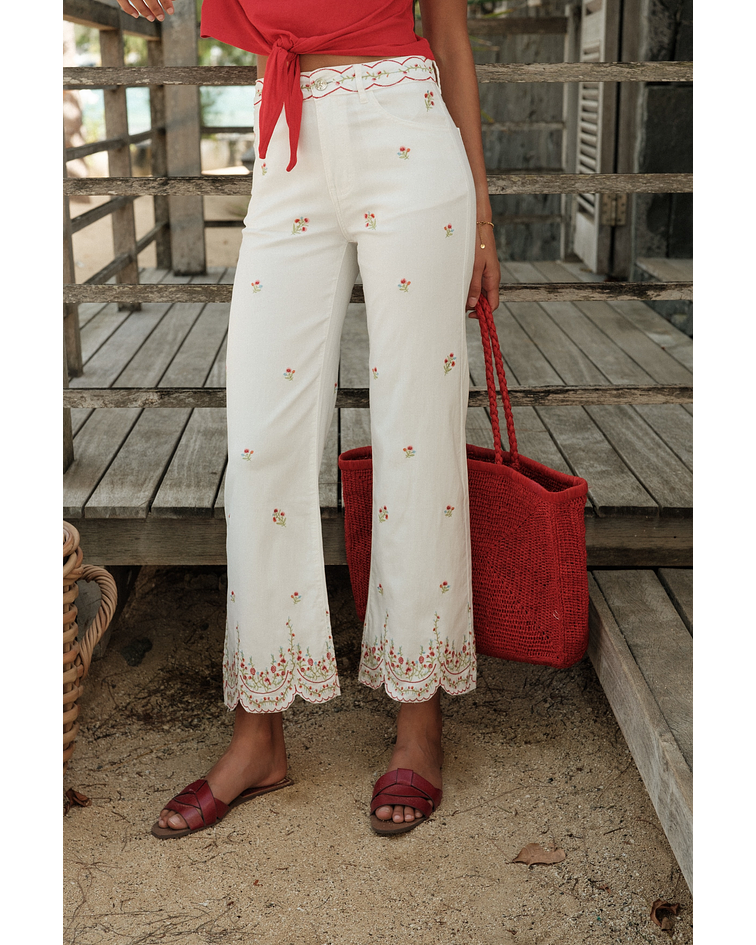 JEANS FLORES BORDADAS 