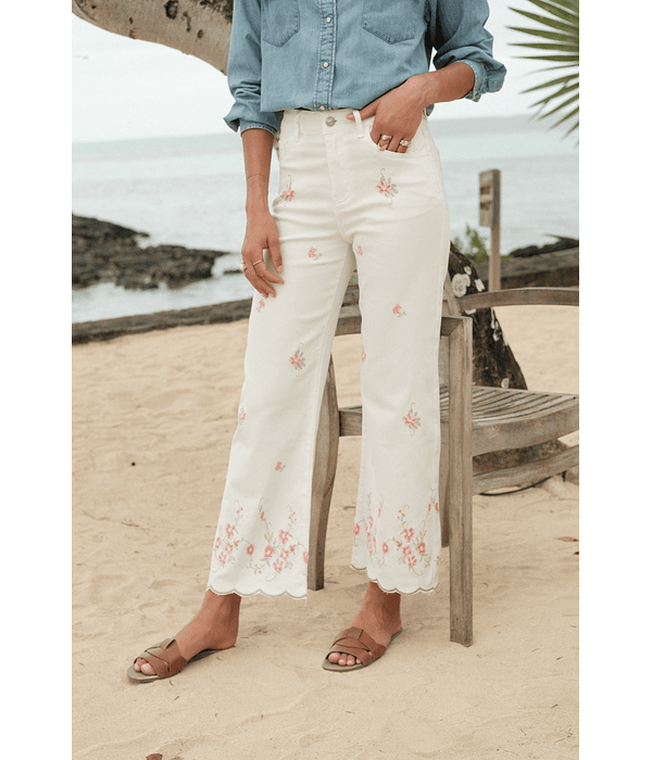 JEANS FLORES BORDADAS  