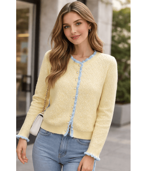 CARDIGÃ BOTÃO PÉROLA  