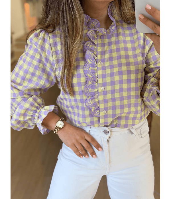CAMISA XADREZ LAVANDA