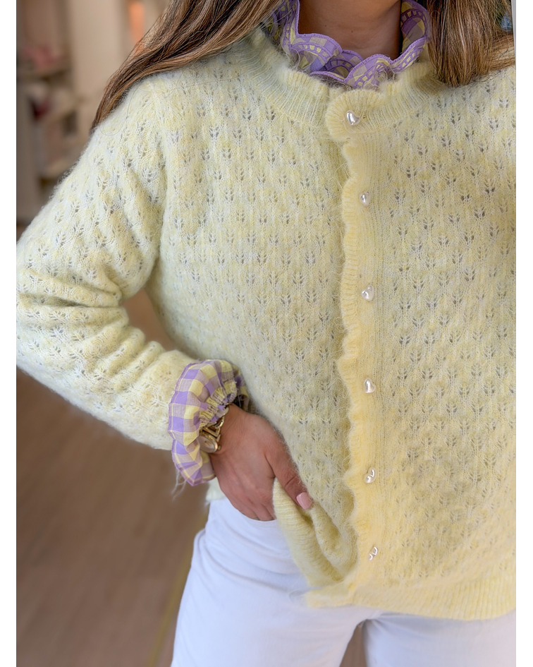 CARDIGÃ MALHA BOTÃO PÉROLA 