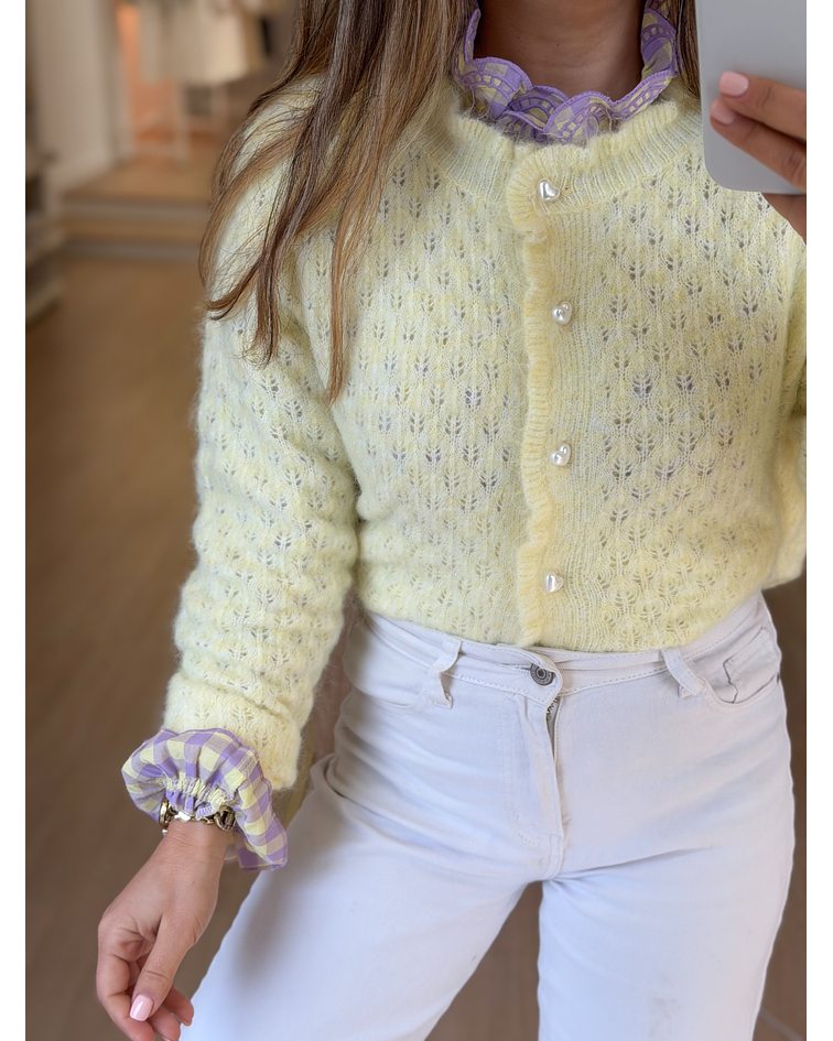 CARDIGÃ MALHA BOTÃO PÉROLA 