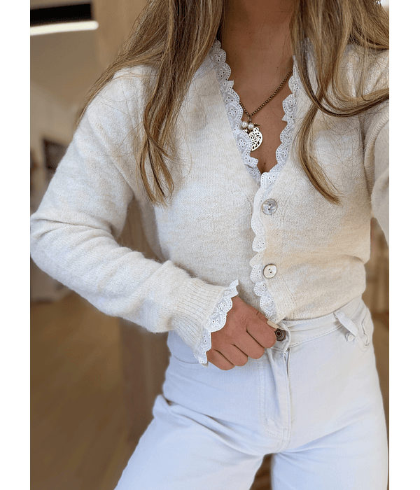 CARDIGÃ MALHA COM BORDADO