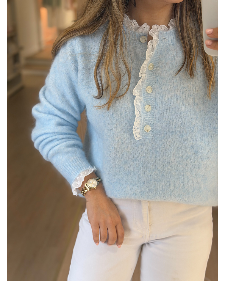 CAMISOLA MALHA FOLHO BORDADO