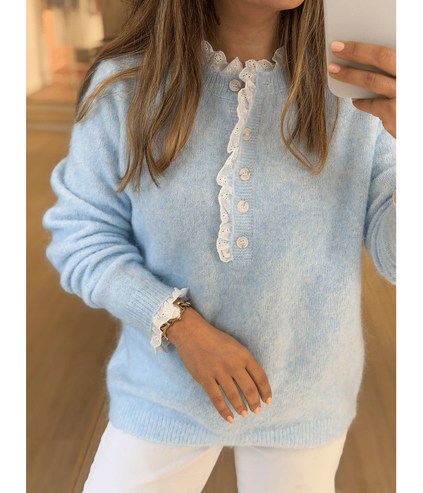 CAMISOLA MALHA FOLHO BORDADO