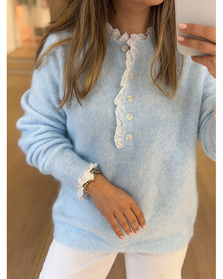 CAMISOLA MALHA FOLHO BORDADO