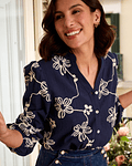CAMISA AZUL BORDADA 