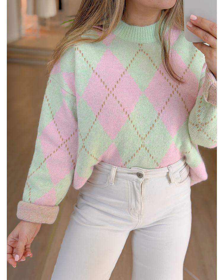 CAMISOLA MALHA LOSANGOS