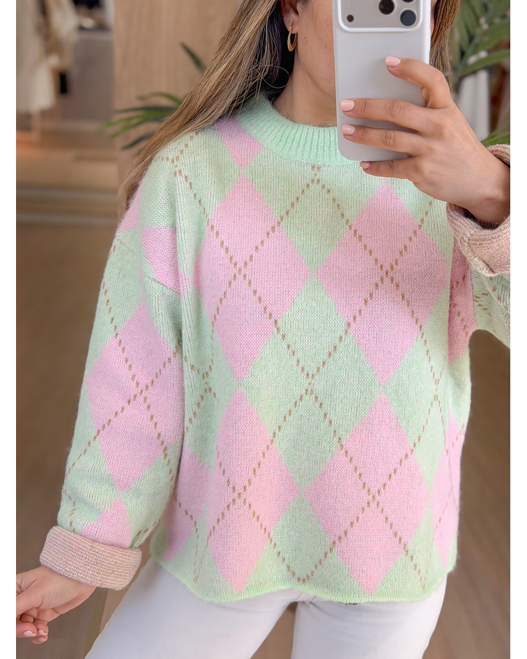 CAMISOLA MALHA LOSANGOS