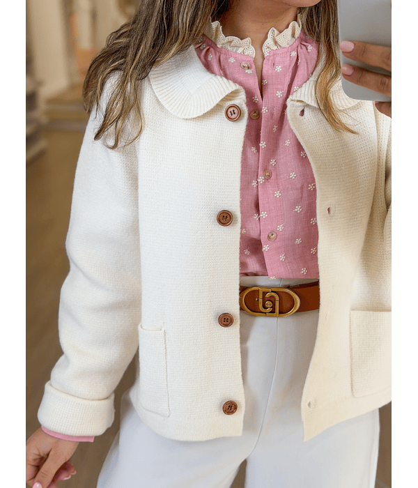 CARDIGÃ MALHA GOLA BEBÉ 