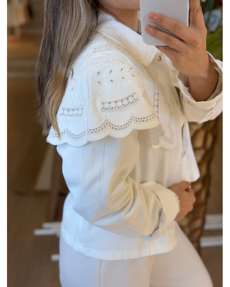 SOBRECAMISA FOLHO BORDADO