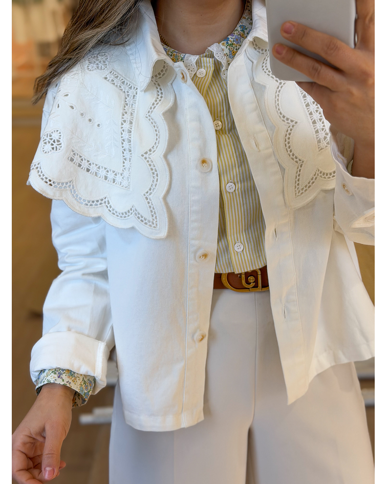 SOBRECAMISA FOLHO BORDADO