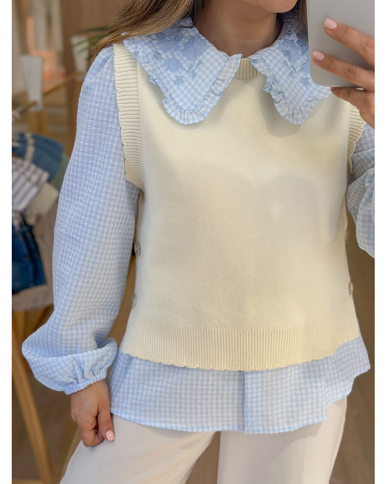 COLETE MALHA BOTÕES 