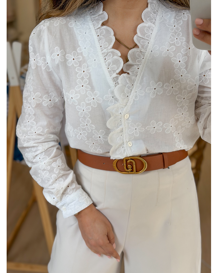 CAMISA BRANCA BORDADA