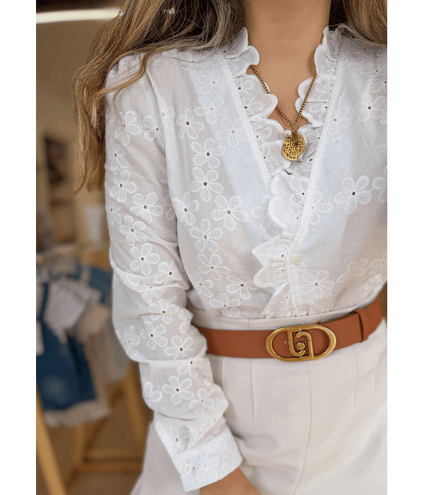 CAMISA BRANCA BORDADA