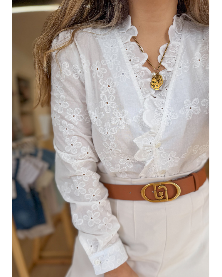 CAMISA BRANCA BORDADA