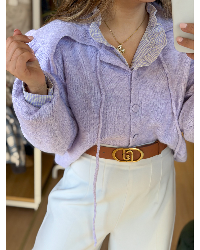 CARDIGÃ MALHA LAVANDA