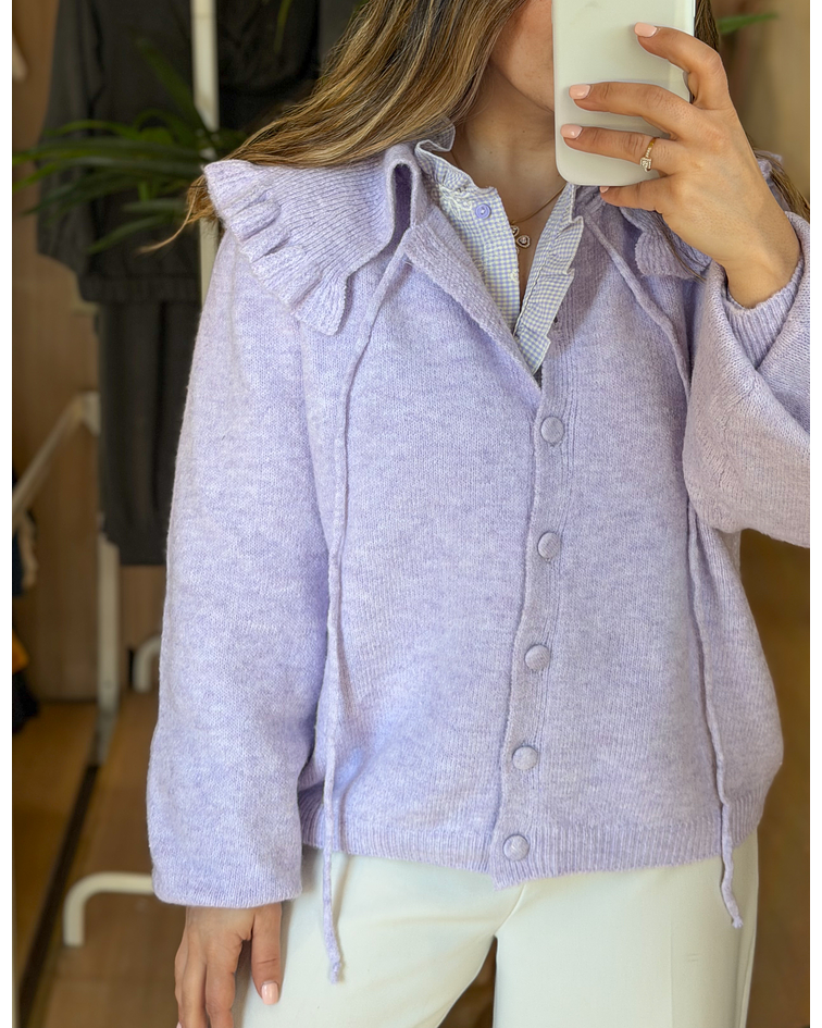 CARDIGÃ MALHA LAVANDA