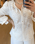 CAMISA BORDADA BEGE 
