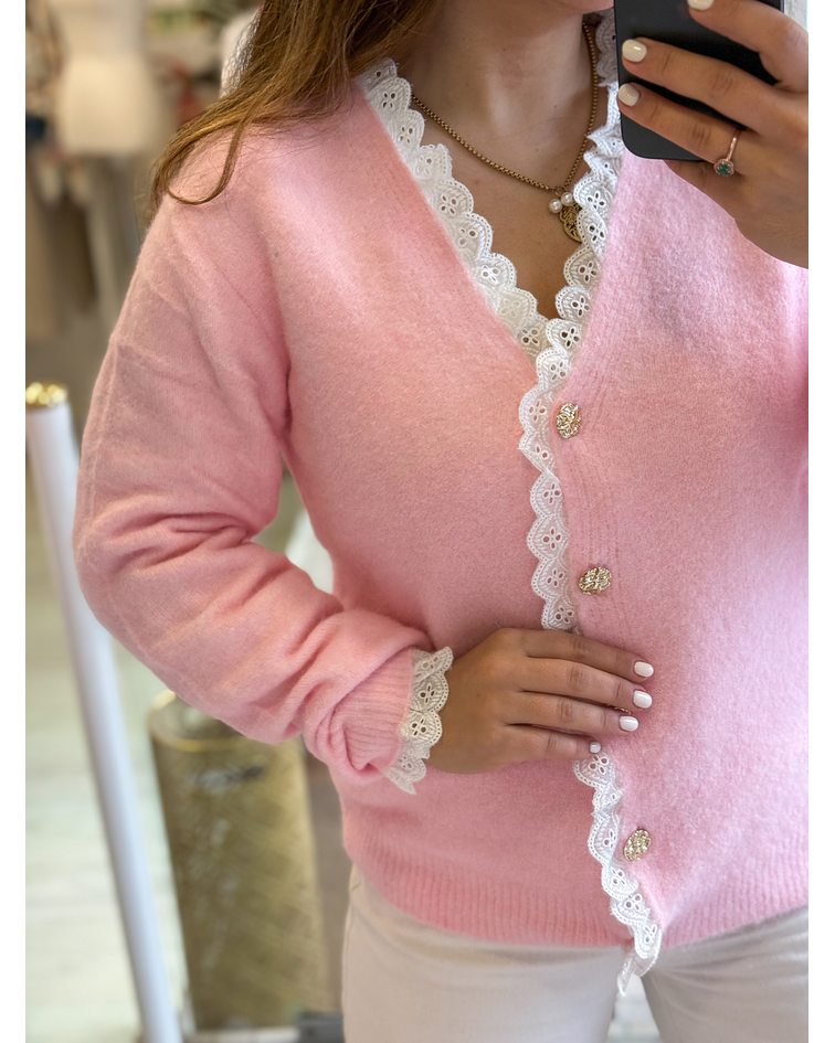 CARDIGÃ MALHA BORDADO 