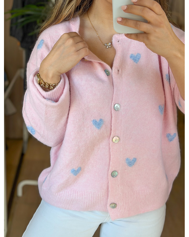 CARDIGÃ MALHA CORAÇÕES 