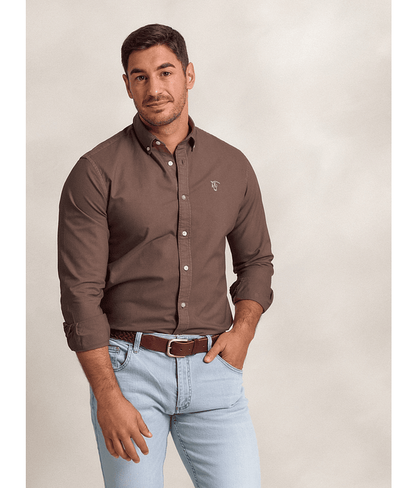 Camisa Garment Dyed | Cocoa