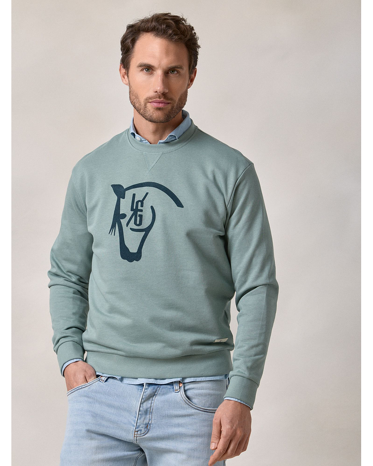Sweatshirt Horse Flock | Azul Oceano