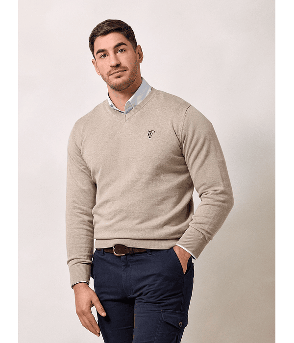 Suéter decote em V | Pedra