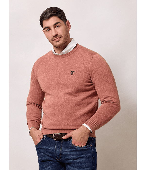 Suéter de gola redonda | Terracota