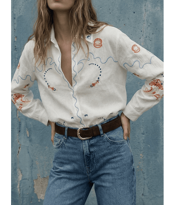 CAMISA BORDADA BRANCA