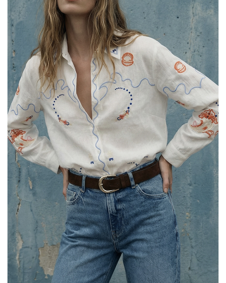 CAMISA BLANCA BORDADA