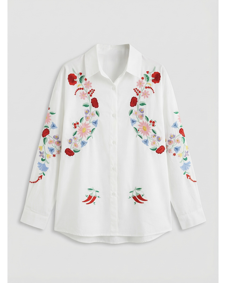 CAMISA BORDADA BRANCA 