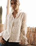 Camisa de encaje beige