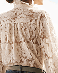 Camisa de encaje beige