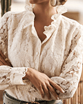 Camisa de encaje beige