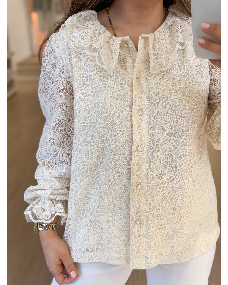 CAMISA RENDADA BEGE 