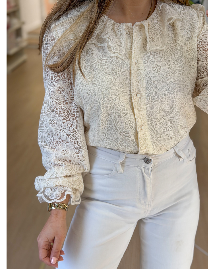 CAMISA RENDADA BEGE 