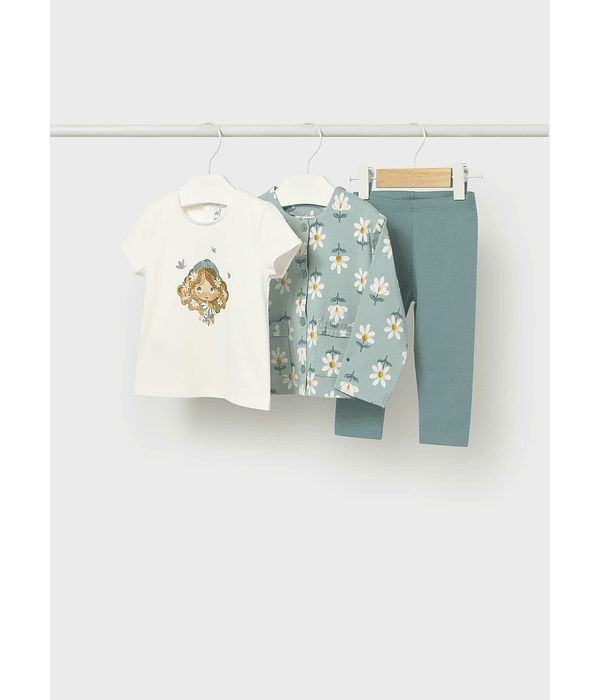 Conjunto leggings 3 peças com jaqueta bebé