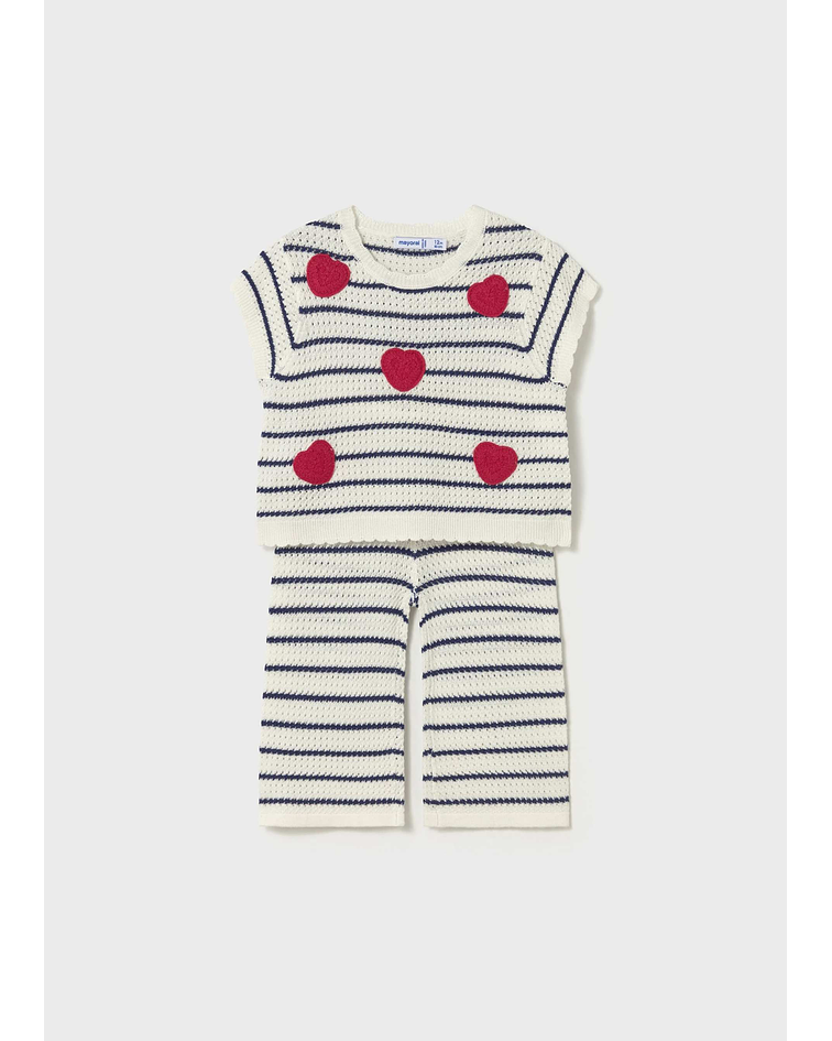 Conjunto calças e t-shirt corações bebé