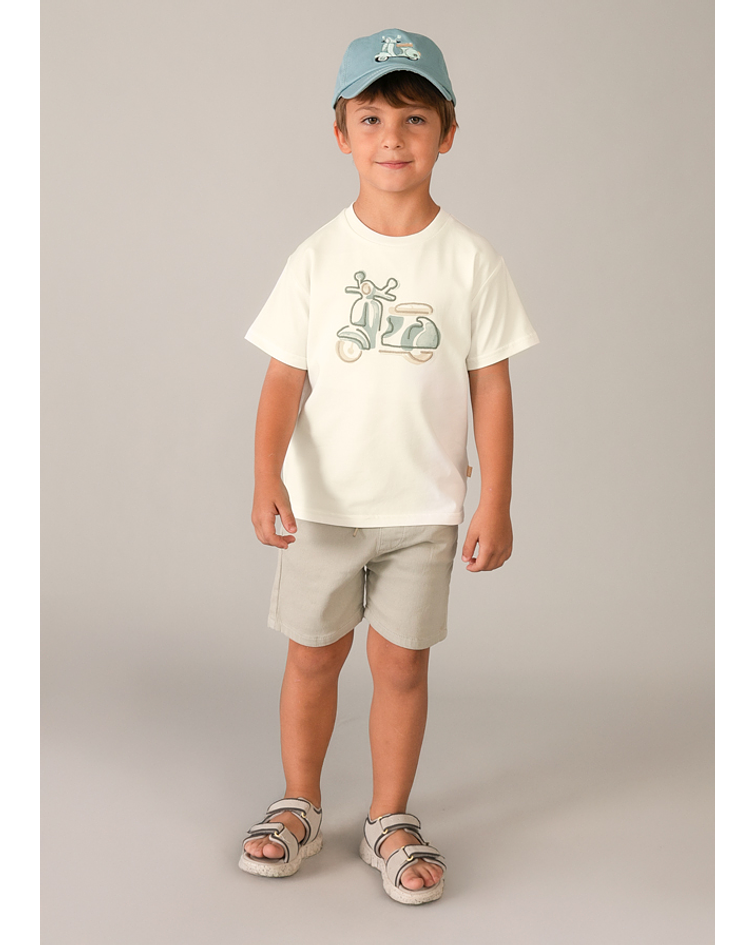 Camiseta m/curta bordada