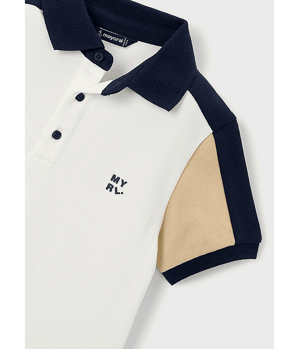 Polo m/curta combinado